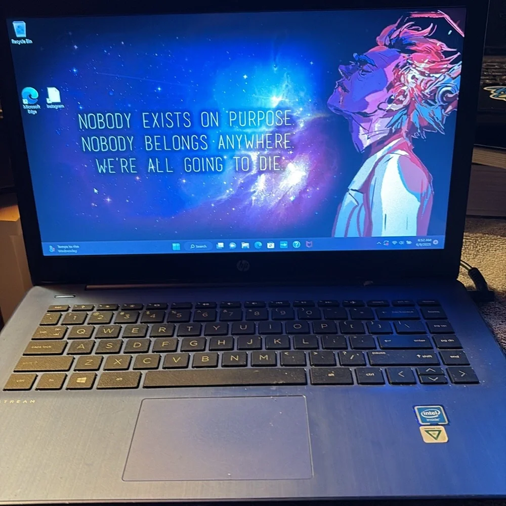 HP Blue Laptop with Slim Profile and Backlit Keyboard